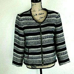 LOFT Womens multicolor zipper jacket